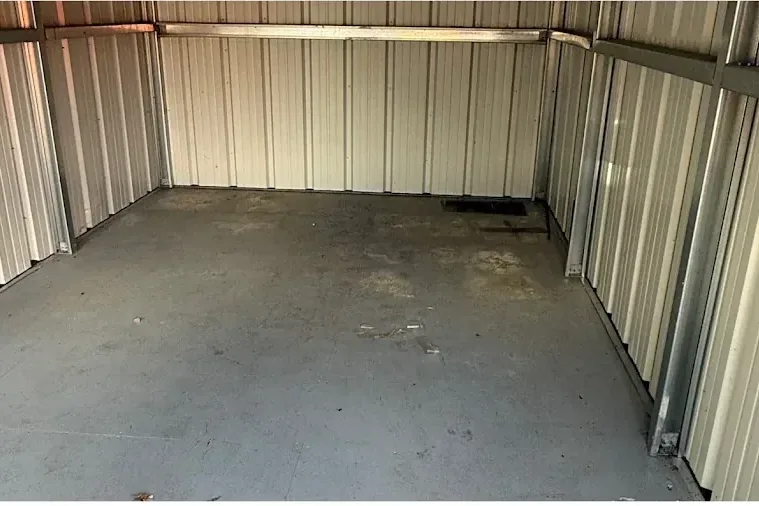 The same storage unit, completely empty.